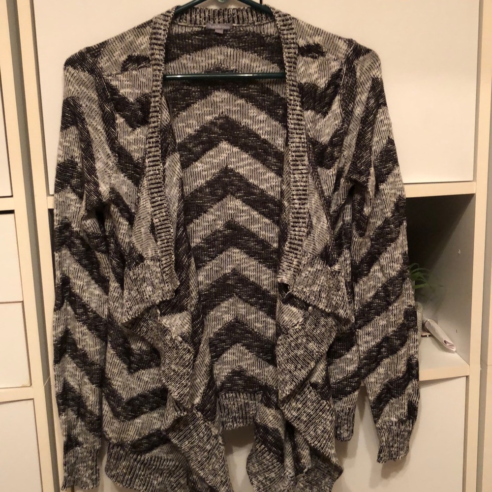 Black grey and white cardigan